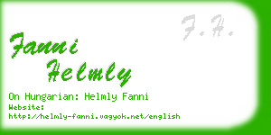 fanni helmly business card